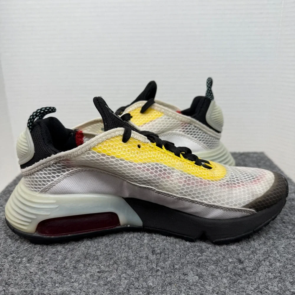 Nike Air Max 2090 GS 3.5Y Womens 5 White Yellow Teal CJ4066-103 Athletic